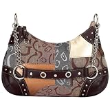 Fashionable Brown Jacquard Patchwork Purse