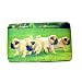 Pug Puppies Flat Framed Checkbook Wallet with Beads
