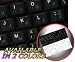 SPANISH LATIN AMERICA ENGLISH NETBOOK KEYBOARD STICKERS BLACK BACKGROUND