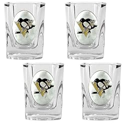 Pittsburgh Penguins NHL 4pc Square Shot Glass Set by Great American Products