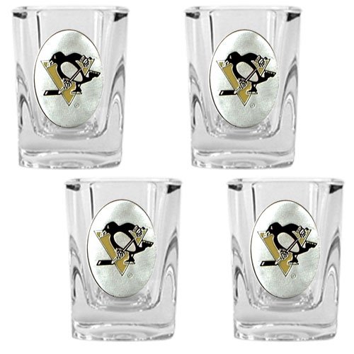 Pittsburgh Penguins NHL 4pc Square Shot Glass Set