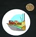 3 button / pin printed with transport, car, ship, ferry, loading, boat
