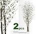 TWO 7' White Cherry Blossom Real Wood Trunks Artificial Trees