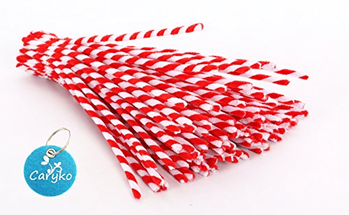 Caryko striped chenille stems pipe cleaners, pack of 10…