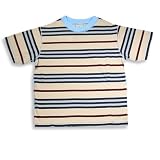 Dogwood Clothing - Boys Short Sleeve Striped Tee Shirt, Tan, Multi