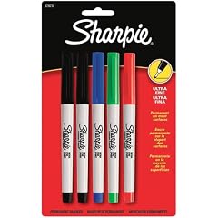 Permanent Markers, Ultra Fine Point, Assorted Colors, 5/Set