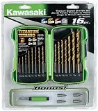 Kawasaki 840233 Titanium Drill Bit Set 16 Pieces