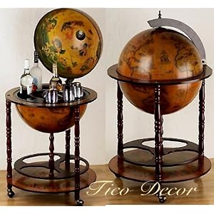 Old World Style Globe Bar,Hidden Bar Pedestal Bar