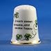 Porcelain China Collectable Thimble - Irish Sayings - Dream Sweet Dreams and Awake Happy - Free Gift Box