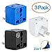 Australia Adapter by Yubi Power 2 in 1 Universal Travel Adapter with 2 Universal Outlets - Type I - 3 Pack