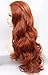 K'ryssma 16 - 26 Inches Half Hand Tied Heat Resistant Synthetic Long Hair Lace Front Copper Red Wig Body Wave No Bangs