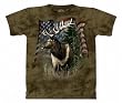 The Mountain Elk Flag Patriotic Adult Tee T-shirt