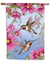 Toland, Hummingbirds with Pink Standard Flag, 28" x 40", #107158