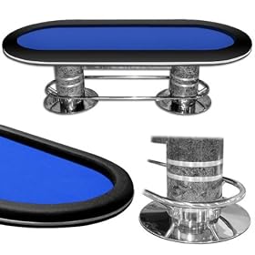 Trademark Poker Deluxe 96-Inch Hold’em Table Without Dealer Position (Blue)