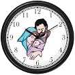The Christ Child, Mary & Joseph Christian Theme Wall Clock by WatchBuddy Timepieces (Hunter Green Frame)