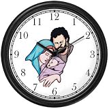 The Christ Child, Mary & Joseph Christian Theme Wall Clock by WatchBuddy Timepieces (Hunter Green Frame)