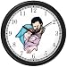 The Christ Child, Mary & Joseph Christian Theme Wall Clock by WatchBuddy Timepieces (Hunter Green Frame)