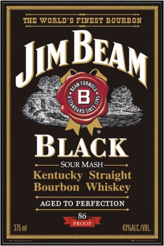 Poster Jim Beam black - Kentucky Bourbon Whiskey Whisky - Maxiposter - Größe ... (schwarz gerahmt)