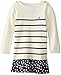 Nautica Girls' Stripe Sweater Dress with Chiffon Ruffle At Hem