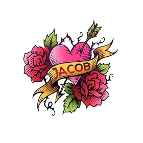 I Love Jacob Inked Temporary Tattoo Pack – 6 Tats per Pack