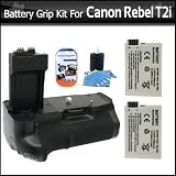 Buy Battery Grip With 2 Extra Replacement LP-E8 Batteries For Rebel T2i EOS 550D T3i... by Zeikos