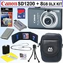 Canon PowerShot SD1200IS 10 MP Digital Camera (Dark Gray) + 8GB Deluxe Accessory Kit