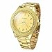 Mens Gold Watches Diamond Dial Gold Steel Analog Quartz Wrist Watch