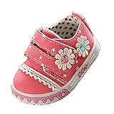 Ziweiba0-1歳 ベビー シューズ 子供靴 滑り防ぐ スニーカー ファーストシューズ 上履き 歩行靴 ズックシューズ 花レース飾り女の子 キッズ 赤ちゃん (インソール13cm, Bレッド)