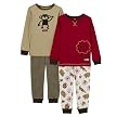 Toddler Boys' Just One Year 4pc Lion/Monkey Cotton PJ Set - Red/Brown