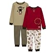 Toddler Boys' Just One Year 4pc Lion/Monkey Cotton PJ Set - Red/Brown