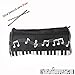 Crosstree Waterproof Zipper Large capacity stationery Pen Pencil Bag for student or Business people with 2pcs free pencil gift. (Music Black)