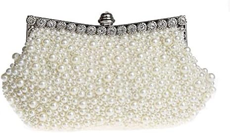 Women Rhinestone Beaded Pearl Evening Wedding Party Proms Handbags Clutch Purses