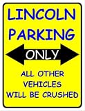 S1947 SMALL LINCOLN PARKING ONLY METAL ADVERTISING WALL SIGN RETRO ART