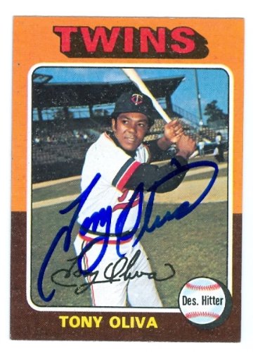 Tony Oliva Autographed/Hand Signed baseball card (Minnesota Twins) 1975 Topps #325 (67)