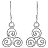 Sterling Silver Three Celtic Swirl Dangle Earrings