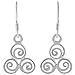 Sterling Silver Three Celtic Swirl Dangle Earrings