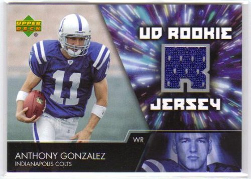 2007 Upper Deck Rookie Jerseys #AG Anthony Gonzalez - Indianapolis Colts (Piece of Authentic Event Worn Uniform Football Cards )