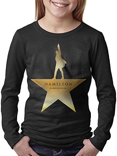 Kids Musicals Alexander Hamilton Gold Logo Long Sleeve T-Shirts Black