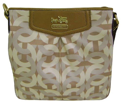 Coach Madison Signature Op Art Maggie Shoulder Hobo Bag Purse Cream Multi Coach Madison Signature Op Art Maggie Shoulder Hobo Bag Purse Cream Multi