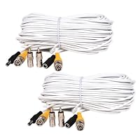 VideoSecu 2 Pack 66 Feet Video Power CCTV Security Camera Cables with BNC RCA Connectors CBH