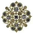 Pugster Gold Brocade Brooch
