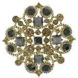 Gold Brocade Flower Pin Brooch