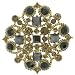 Jewelry : Gold Brocade Flower Pin Brooch
