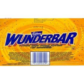 Wunderbar 24 Bars Cadbury Creamy Peanut Butter Light Rice Crisps and Chewy Caramel All...