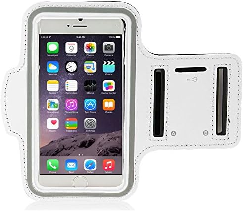 iPhone 6 Armband,DCase Shocksock iPhone 6 Sport Armband Case, Sports Gym Bike Cycle Jogging Running Exercise Workout Armbands Defender Cases with Key Pocket Custom Made for iPhone 6 4.7 Inch White
