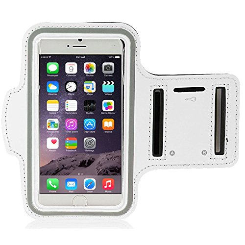 iPhone 6 Armband,DCase Shocksock iPhone 6 Sport Armband Case, Sports Gym Bike Cycle Jogging Running Exercise Workout Armbands Defender Cases with Key Pocket Custom Made for iPhone 6 4.7 Inch White