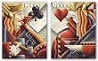 Martini Queen-King Cigar Club Set by Michael Kungl 28"x22" Art Print Poster