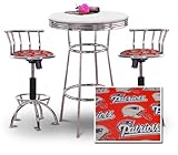 Chrome Bar Table & 2 Chrome Adjustable 24
