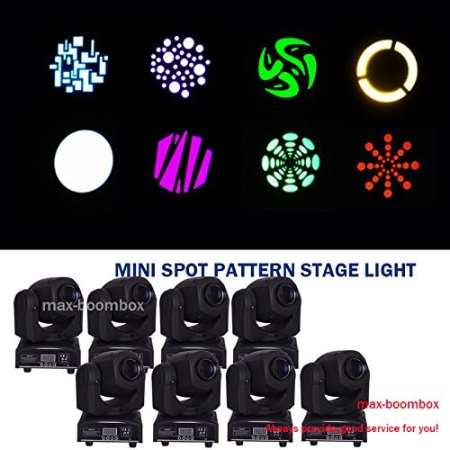 8 Units! EKOO LED Mini Spot Pattern Moving Heads Stage Lighting DJ Disco Wedding Party American