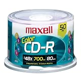 Buy 50PK CDR 700 Media Color 48XSPINDLE by Maxell